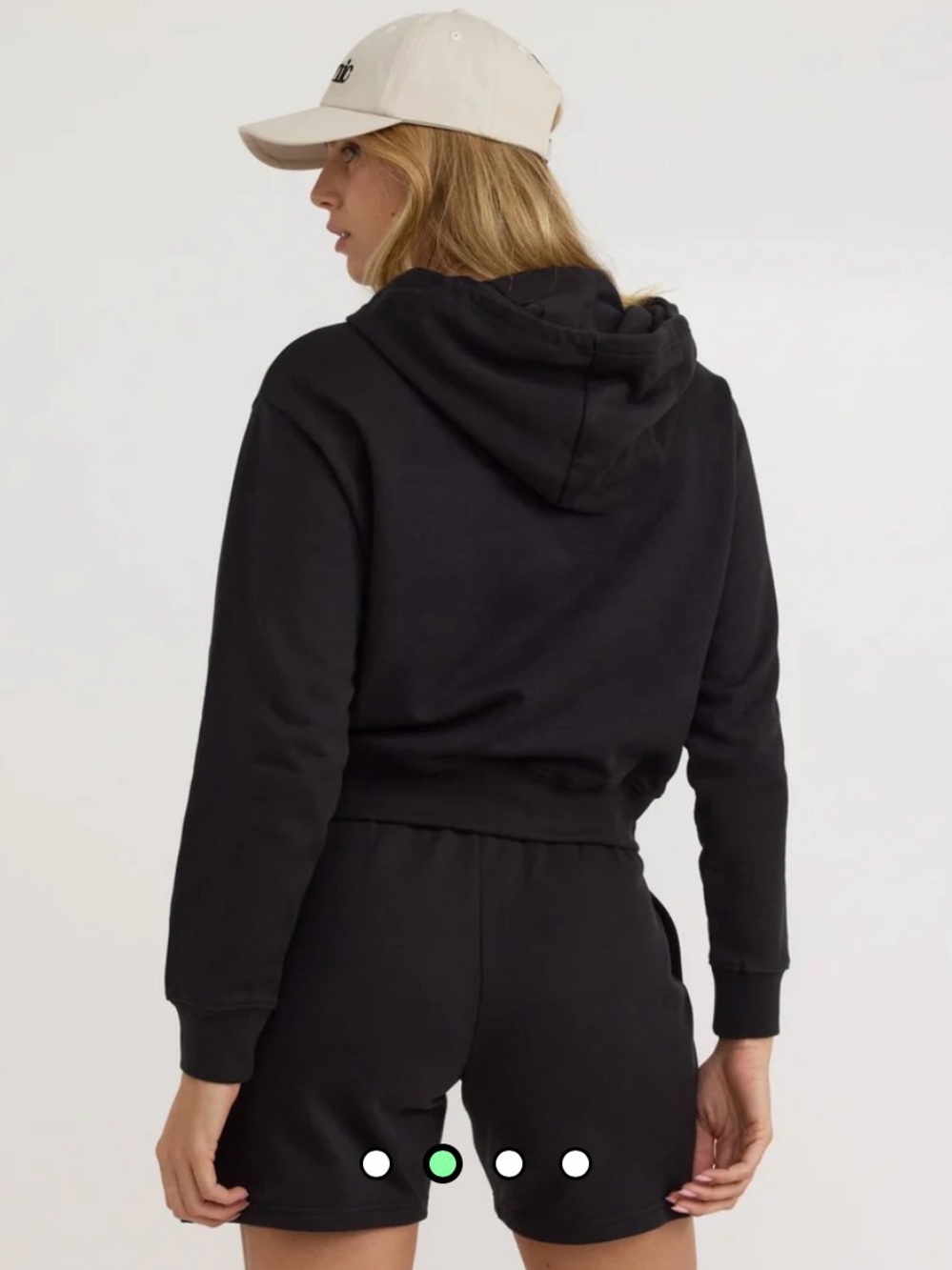 Organic Basics 100% Cotton Weekend Zip Up Hoodie Crop